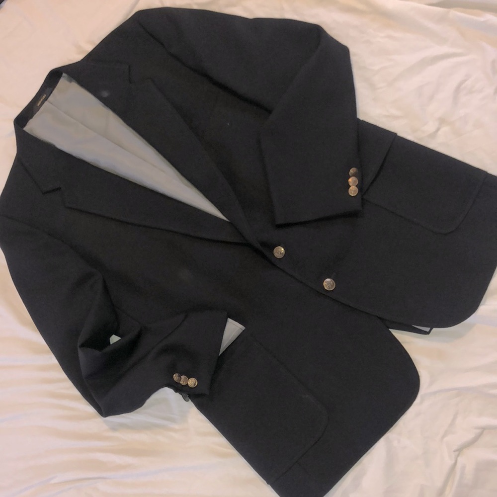Haggar Suit Jacket 46L Worn Once Excellent Condition Color Black Made in the USA